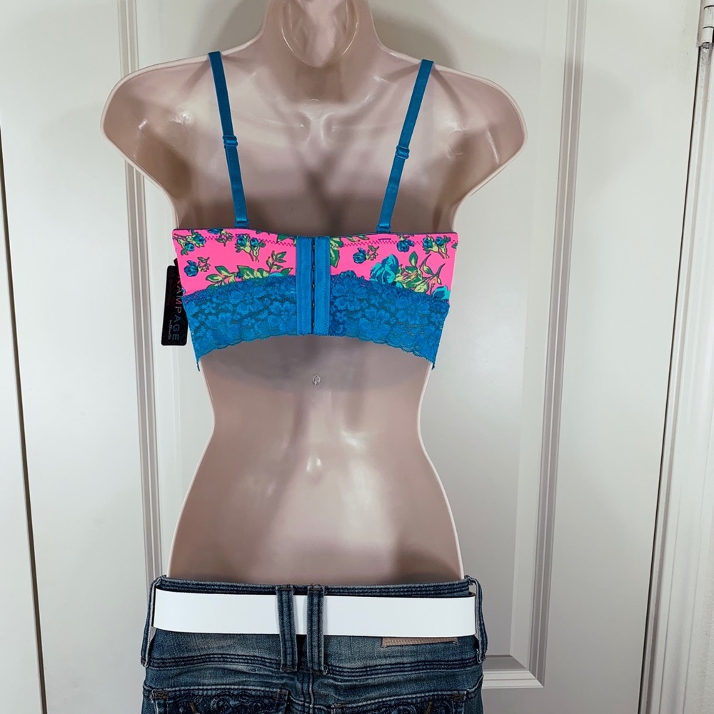 NWT Rampage Lace & Flowers Busty Bustier Corset Convertible Bra Sexy Crop Top - Picture 10 of 16